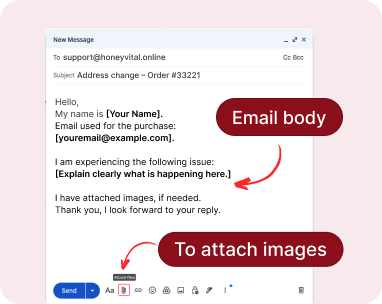 Screenshot showing email body