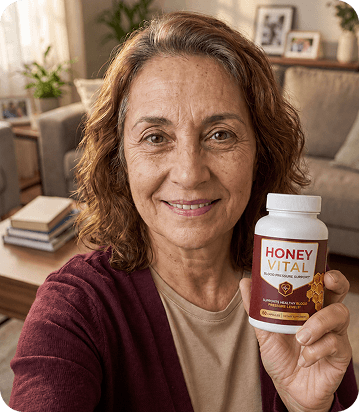 Susan M. holding Honey Vital